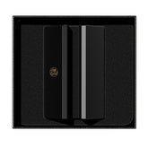 El Casco Black With 23 Kt Gold Logo Business Card Holder